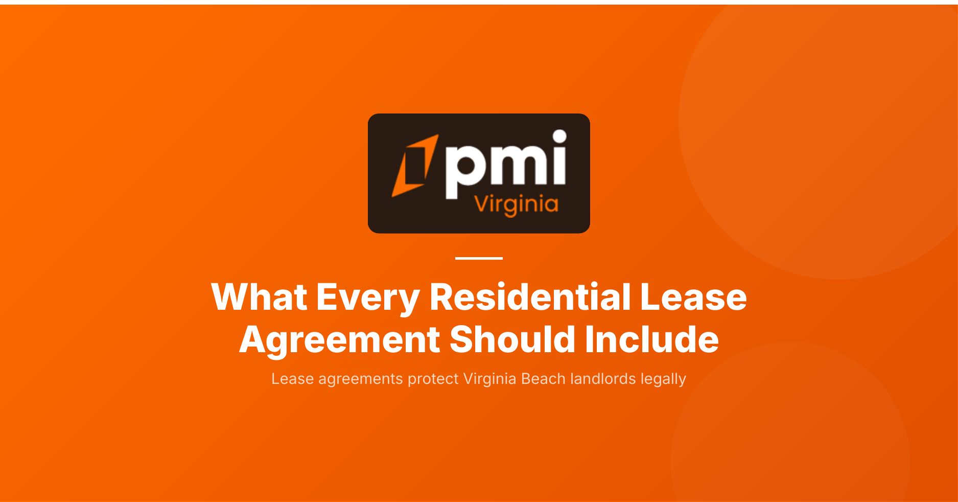 What should be in a residential lease agreement